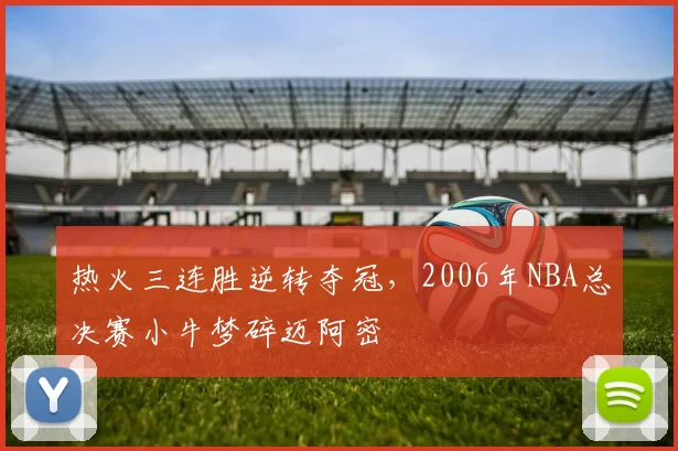 热火三连胜逆转夺冠，2006年NBA总决赛小牛梦碎迈阿密